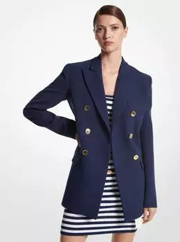 Блейзер Michael Kors Wool Gabardine Double-Breasted, темно-синий