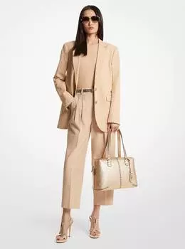 Блейзер Michael Michael Kors Cotton Blend Twill, бежевый