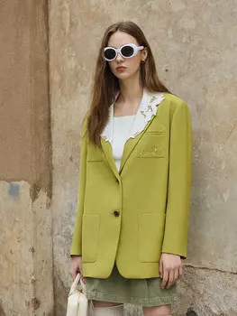 Блейзер Mint Mambo MSlan с вышивкой, зеленый