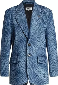 Блейзер MM6 Maison Margiela Blazer 'Blue Wash With Snake Print', синий