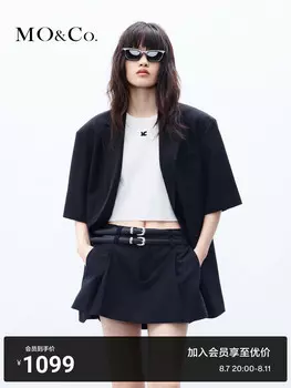 Блейзер MOCO из мятного волокна с короткими рукавами и легкой и мягкой текстурой, черный