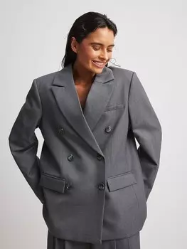 Блейзер NA-KD, серый/темно-серый