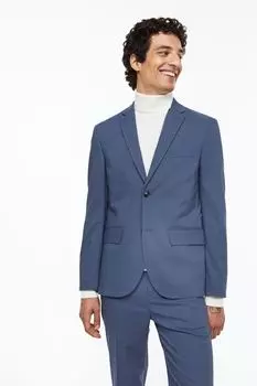 Блейзер облегающего кроя H&M, синий