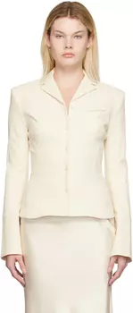 Блейзер Off-White Le Papier 'La Veste Crema' Jacquemus