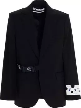 Блейзер Off-White Strap Fastening Blazer 'Black', черный