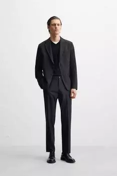 Блейзер от костюма в тонкую полоску ZARA, темно-синий