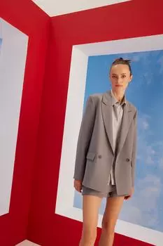 Блейзер оверсайз DeFacto, серый