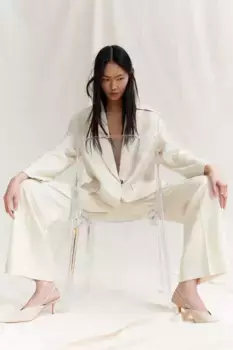 Блейзер оверсайз H&M, бежевый