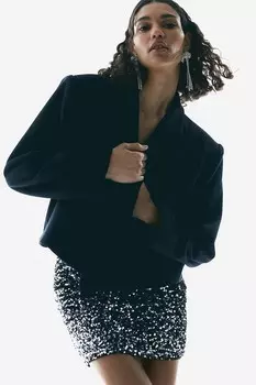 Блейзер оверсайз из джерси H&M, черный