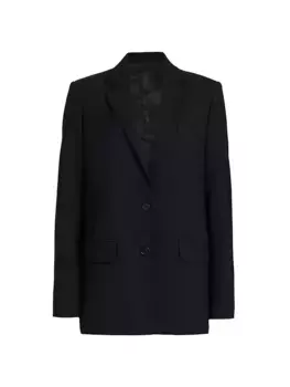 Блейзер оверсайз из смесовой шерсти Helmut Lang, черный