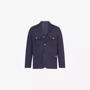 Блейзер Paul Smith с лацканами классического кроя из эластичного хлопка, синий