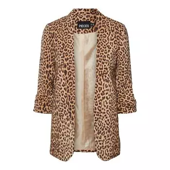 Блейзер Pieces Boss 3/4 Printed, коричневый