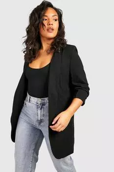 Блейзер плюс со складками на рукавах boohoo, черный