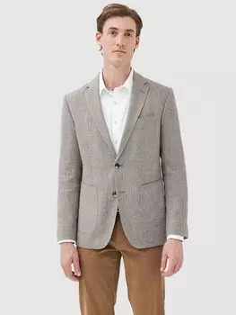 Блейзер приталенного кроя Cascades из смеси шерсти и льна Rodd & Gunn, мокко