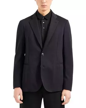 Блейзер приталенного кроя Emporio Armani, черный