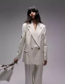 Блейзер прямого кроя Topshop светло-песочного цвета