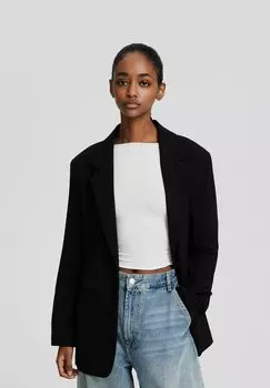 Блейзер Regular Bershka, черный