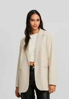 Блейзер Regular Bershka, цвет sand