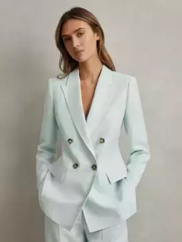 Блейзер Reiss Lori Linen Blend Double Breasted, синий