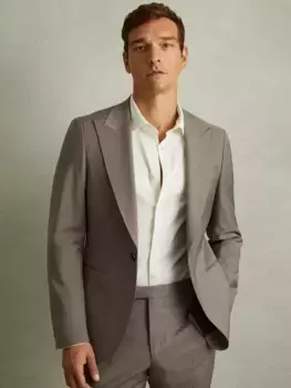 Блейзер Reiss Reiss Harley Textured Wool Blend Single Breasted, цвет mushroom brown