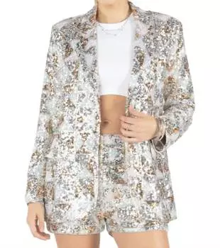 Блейзер с блестками серебристо-серого цвета Miss Me