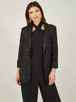 Блейзер с блестками Yumi, черный
