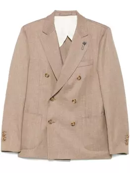 Блейзер с брошью Lardini, коричневый