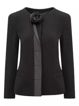 Блейзер с цветочной аппликацией Emporio Armani, черный