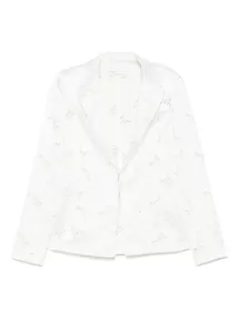 Блейзер с цветочной вышивкой Genny, белый