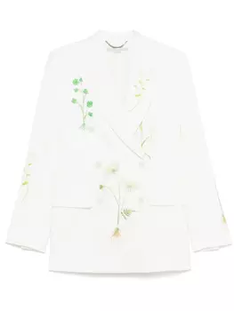 Блейзер с цветочной вышивкой Stella McCartney, нейтральный