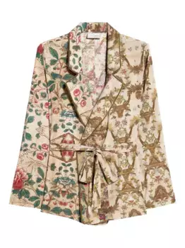 Блейзер с цветочным узором Pierre-Louis Mascia, нейтральный
