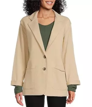 Блейзер с длинными рукавами и воротником на пуговицах в западном направлении Westbound, слоновая кость