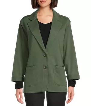 Блейзер с длинными рукавами и воротником на пуговицах в западном направлении Westbound, зеленый