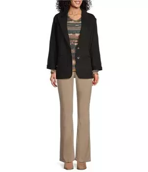 Блейзер с длинными рукавами и воротником на пуговицах в западном направлении Westbound, черный