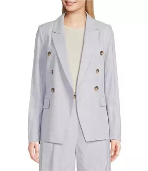 Блейзер с длинными рукавами и воротником в полоску Alex Marie Romi, синий