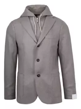 Блейзер с капюшоном Eleventy, коричневый