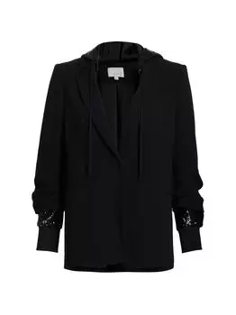 Блейзер с капюшоном и пайетками Khloe Cinq Sept, черный