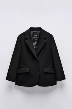 Блейзер с карманами ZARA, черный