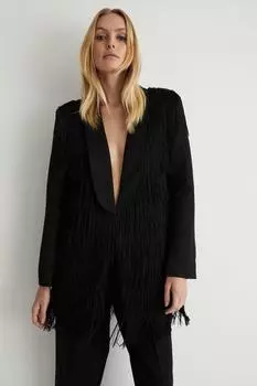 Блейзер с кисточками Warehouse, черный