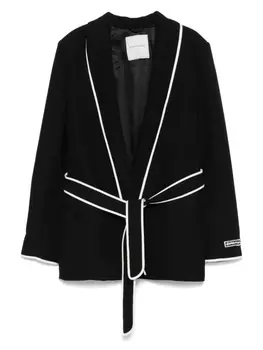 Блейзер с контрастной отделкой ERMANNO FIRENZE, черный