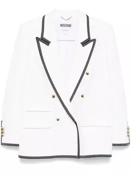 Блейзер с контрастной отделкой Moschino, белый