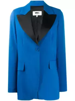 Блейзер с контрастными лацканами MM6 Maison Margiela, синий