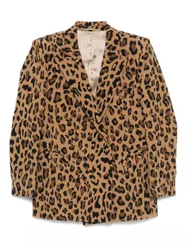Блейзер с леопардовым принтом Blaz Milano, коричневый