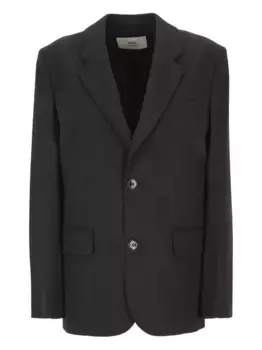 Блейзер с объемными плечами AMI Paris, черный