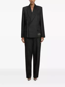 Блейзер с отделкой швами Victoria Beckham, черный