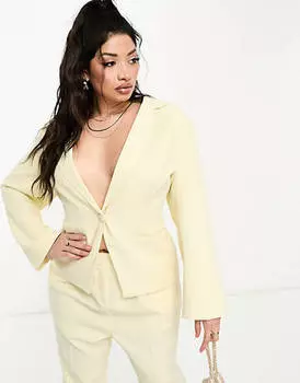 Блейзер с открытой спиной и завязками Frolic Plus ванильного цвета.
