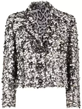Блейзер с пайетками Dolce & Gabbana, серебряный