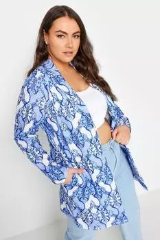 Блейзер с плиточным принтом Yours, синий