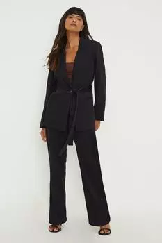 Блейзер с поясом Dorothy Perkins, черный