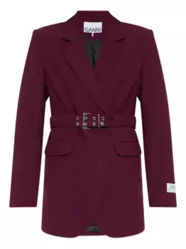 Блейзер с поясом на талии GANNI, красный